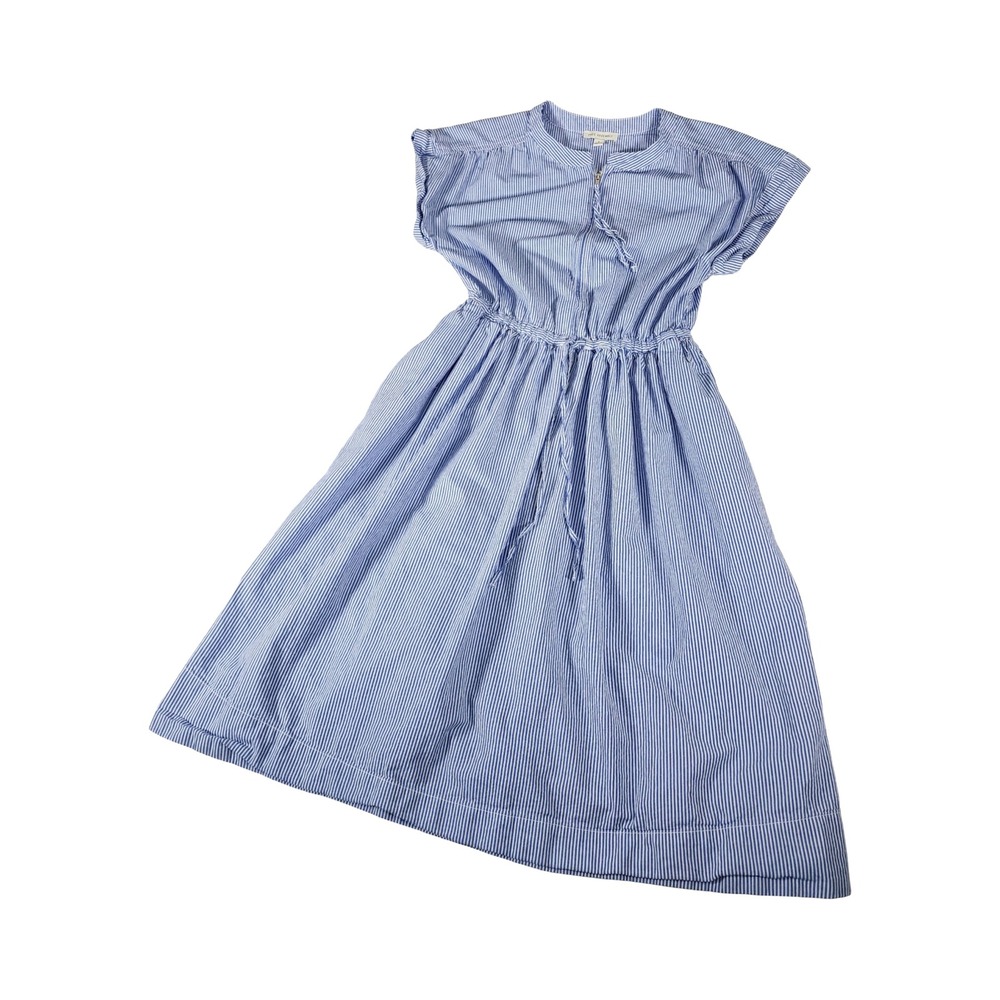 Free‎ Assembly Blue White Stripe Drawstring Waist Midi Dress Size Small
